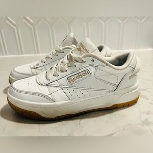 Reebok White Leather Low-Top Sneakers